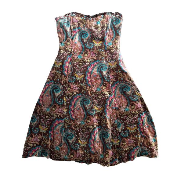 Shoshanna Vintage Paisley Strapless Dress 4 - Picture 1 of 6